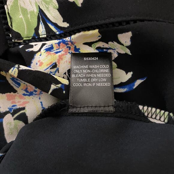 41 Hawthorn Black Floral Blouse SZ L‎ Office Workwear Business Casual Travel - Picture 9 of 11